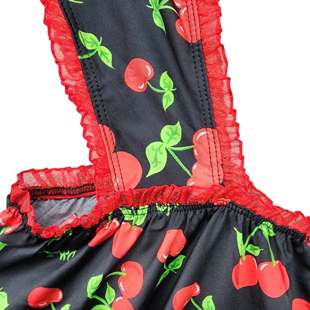 NWT Demi Loon Cami Cherry Print Babydoll Tank Top Womens L Coquette Pinup Y2K - Picture 5 of 8